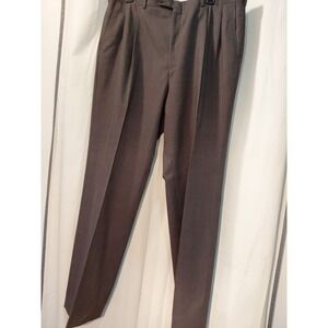 Vtg 90s‎ Burberry 36x32 Blue Gray Birdseye Windowpane Pleated Mens Pants